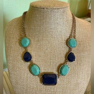 Elegant Blue and Green Statement Necklace